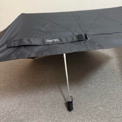 Delitoo 折りたたみ傘 晴雨兼用 ブラック メンズOKの画像