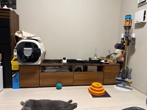 隠しキャスター付き テレビボード（幅172cm）｜70インチ対応｜ダーク