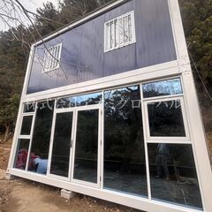 全国OK 2階建 ガラス付 建築確認OK プレハブハウス コンテナハウス ユニットハウス の画像