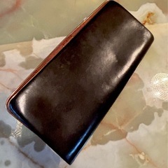 昭和レトロな黒のレザー クラッチバッグ　アンティーク　ビンテージの画像