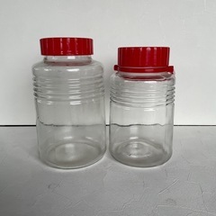 ガラス製漬け物容器　2点
