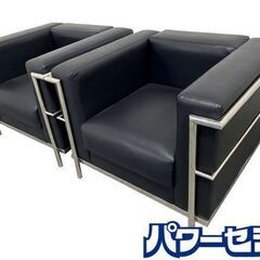 LC2 シングルソファ ル・コルビュジエ ブラック 幅約80 デ...