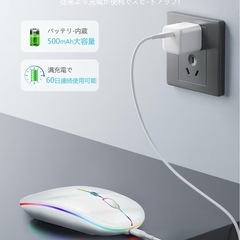 新品！マウス無線 超薄型Type-C充電式ワイヤレス Bluetooth 静音 充電式 USB ブルートゥース 軽量の画像