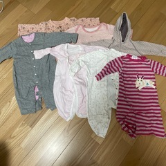 80センチ女の子長袖ロンパース