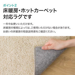 ニトリ　ほこりが取れやすい洗えるラグ(タフトラグ 185X185...