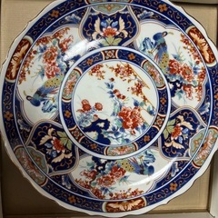【未使用】丸善窯 大皿 平安花鳥  10号セット　昭和レトロ 陶...
