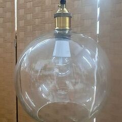 オシャレ!【1灯 ラウンドクリアガラスシェード ペンダントライト】電球色 吊下げ LED電球 天井照明 札幌 北20条店の画像