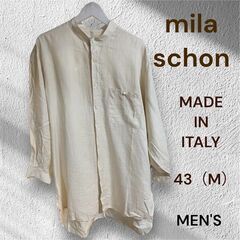 mila schon リネンシャツ 43(M) イタリア製 麻1...