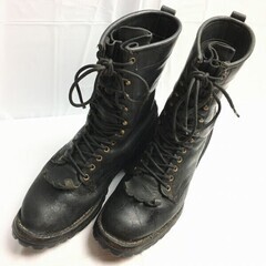 試着交換OK！HATHORNハソーン　70s-80s?Vintage 品　レザーブーツ　size11D〈黒/BLACK/ブラック〉レースアップ編み上げ　ホワイツ　　boots　/ men's 管No.WS5の画像
