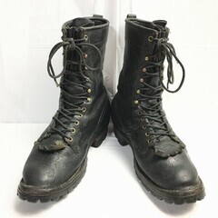 試着交換OK！HATHORNハソーン　70s-80s?Vintage 品　レザーブーツ　size11D〈黒/BLACK/ブラック〉レースアップ編み上げ　ホワイツ　　boots　/ men's 管No.WS5の画像