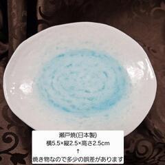 ✨20％引き中【新品未使用】瀬戸焼 涼しげなブルーの平たい小皿10枚セットの画像