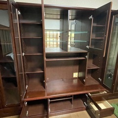 テレビ台　収納棚　本棚　引き出し　3つまとめ売り　フィギュアラック　ガラス棚の画像