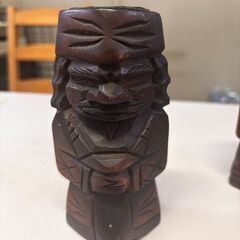 木彫り人形 アイヌ民族 ニポポ 2点セットの画像