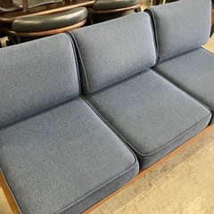 ロ2506-239　ミサワ家具 3人掛けソファ キズ汚れ有り