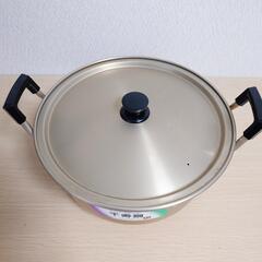 アルミ製 両手鍋 千寿鍋 蓋付き 28cm 未使用品の画像