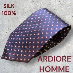 ARDIORE HOMME シルクネクタイ 紺×ペイズリー 高級...