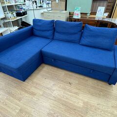 ★ジモティー割あり★KJ10372 IKEA L字ソファ ブルー...