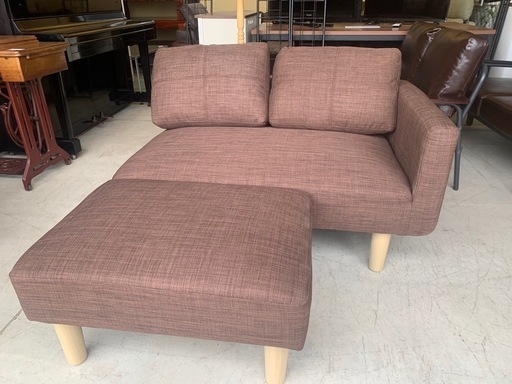 カウチソファ　コンパクト　ブラウン