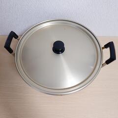 アルミ製 両手鍋 千寿鍋 蓋付き 30cm 未使用品の画像