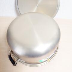 アルミ製 両手鍋 千寿鍋 蓋付き 30cm 未使用品の画像