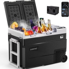 車載冷蔵庫 SAMONIC 55L　バッテリー付き SAMONIC 車載冷蔵庫 冷凍庫モバイルバッテリー付き 55L キャンプ
