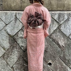 レース着物　浴衣　ピンクの画像