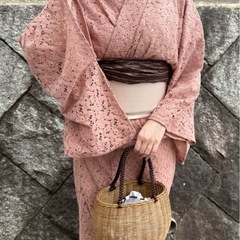 レース着物　浴衣　ピンク