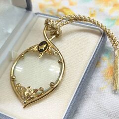 ☆アクセサリー　細工入りルーペ　サイズ：約7.0ｃｍ　中古品　の画像