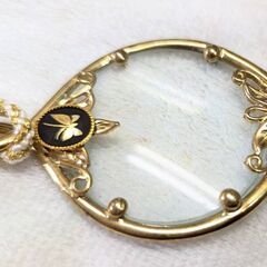 ☆アクセサリー　細工入りルーペ　サイズ：約7.0ｃｍ　中古品　の画像