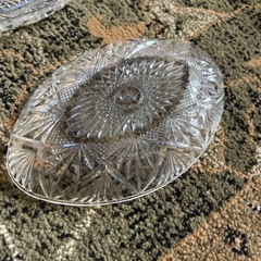 【未使用品】ガラス皿 昭和 レトロ オーバル 楕円 5枚セットの画像
