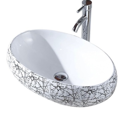 陶器洗面ボウル　楕円形手洗い器