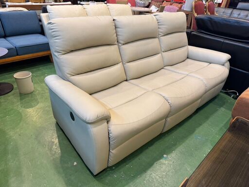 【愛品館八千代店】ニトリ　3人掛電動本革リクライニングソファ　Nビリーバ2本革
