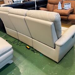【愛品館八千代店】ニトリ　3人掛電動本革リクライニングソファ　Nビリーバ2本革の画像