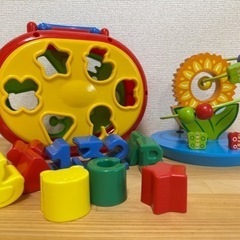 知育おもちゃ2点セット🌻型はめ＆ルーピングビーズコースター
