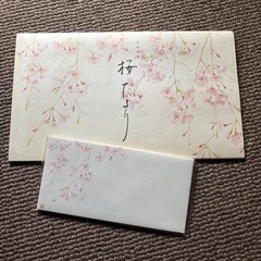 京都　鳩居堂　桜便箋と封筒　未使用　未開封