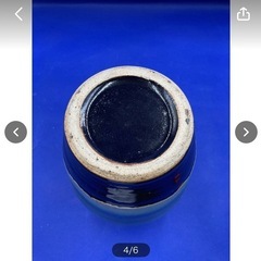 花器　花瓶　壺　インテリア　陶器　中古　現状品　花道具　花入れ　14.5×22㎝　グリーン　ブラウン　焼物　華道　＊B245-3＊　の画像