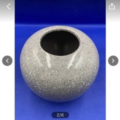 花器　花瓶　壺　インテリア　陶器　中古　現状品　花道具　花入れ　18×16㎝　焼物　華道　グレー　お洒落　置物　＊B245-4＊　の画像