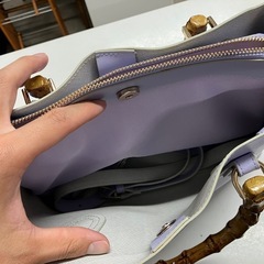 ☆値下げ☆H2506-246 トートバック パープル 付属品有り バラ売り不可　汚れ有りの画像