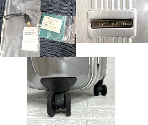 TRAVEL EXPERTキャリーケース　四輪　シルバー　スーツケース　TSA TRAVEL EXPERT TSAロック キャリーケース 鍵2個 60～70L 四輪