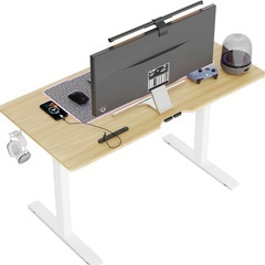 新品　ゲーミングデスク　昇降式デスク　コンセント付きの画像