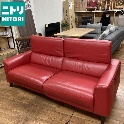 ジモティー限定価格！S146⭐ NITORI ニトリ 片側電動リクライニングソファ 3人掛け ブエノス Used 綺麗