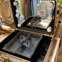 ✨🔔期間限定・特別価格🔔✨Francfranc フランフラン ハリウッドボックス ライト付きメイクボックス 中古 化粧の画像