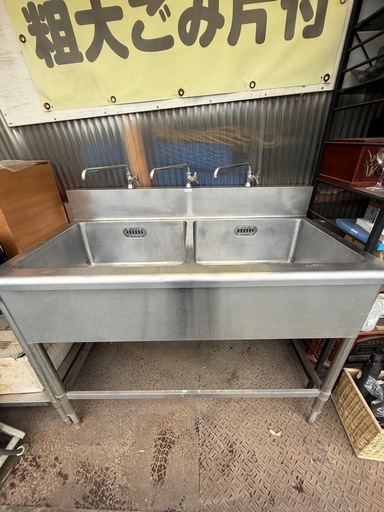 流し台 ステンレス製 蛇口水栓付き