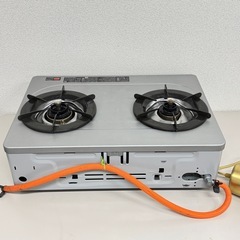A1262🌟 2023年製リンナイ フッ素コート 2口コンロ 56cm LPガス用🌟の画像
