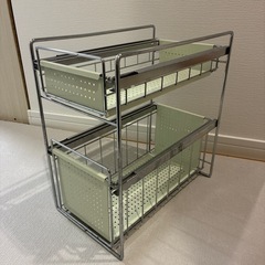2段引き出し金属製ラック