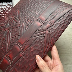 鎌倉彫　書道箱　硯箱　工芸品　文箱　竹の画像