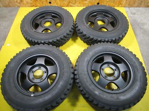 A4754 195R16 104/102 6PR 4本SET 16インチ 5.5j 139.7/5穴 +22 ジムニー純正アルミ付き リフトアップ車に！