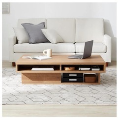 木目調センターテーブル 日本製[幅110]  LOWYAの画像