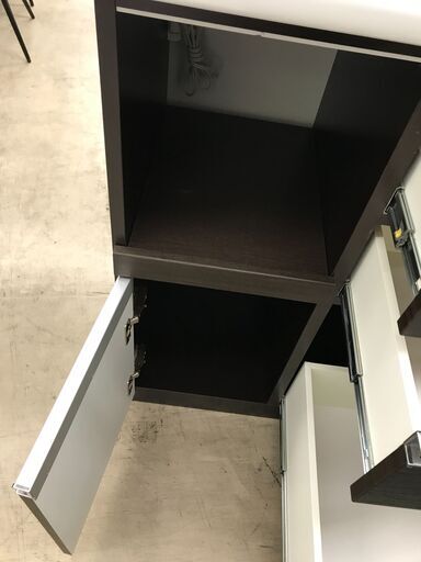 【ジャングルジャングル石津店】松田家具　キッチンボード　ブラウン　キッチン収納　大容量　幅140cm　ファミリータイプ　ソフトクローズ