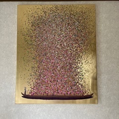 フラワーボート ゴールドピンク 100x80cm タッチドピクチ...